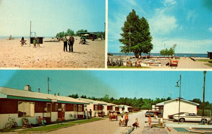 Blue Horizon Court - Old Postcard (newer photo)